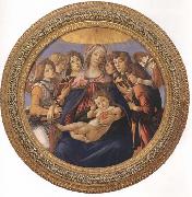 Sandro Botticelli Madonna and child with six Angels or Madonna of the Pomegranate oil painting artist